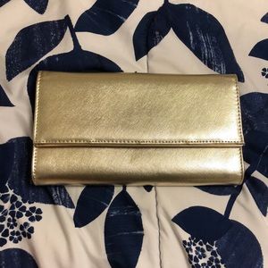 guess gold clutch